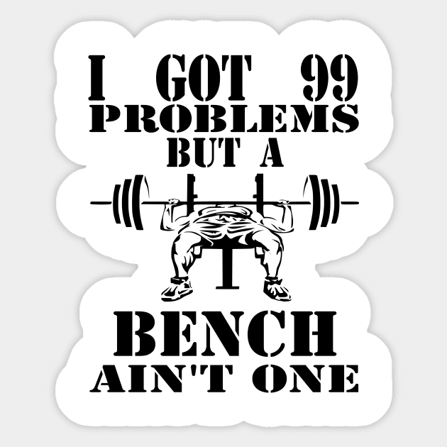 99 problems Sticker by black and white prints